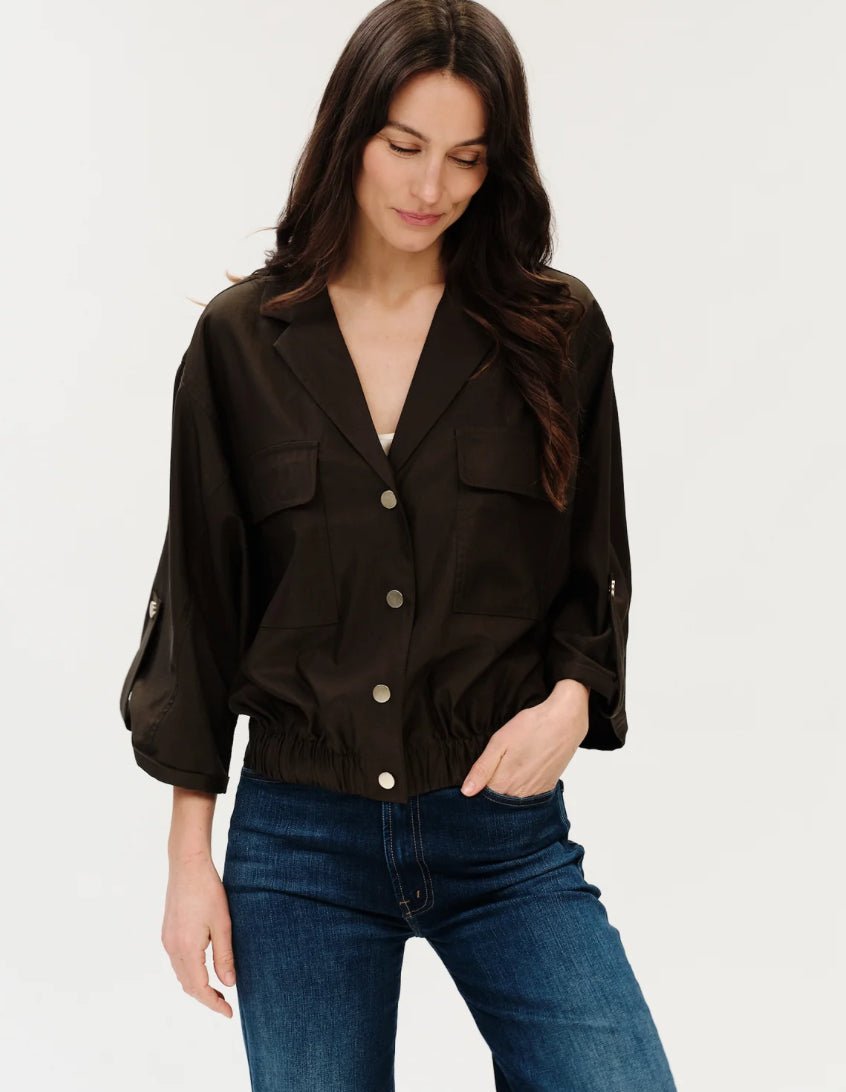 Six Fifty Celine Elastic Hem Jacket Army - Fleur-De-Lis Boutique