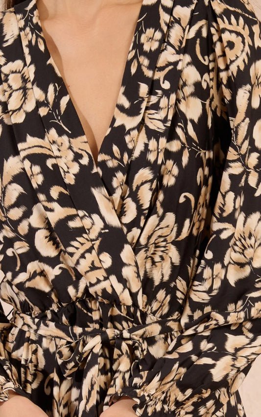 Black Tania Print Dress - Fleur - De - Lis Boutique