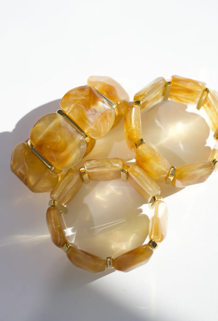 BELJOY Emma Stretch Bracelet Light Tortoise - Fleur-De-Lis Boutique