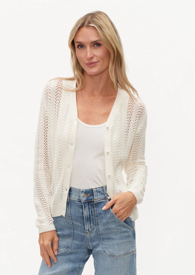 Six Fifty Ebony Cardigan Ivory - Fleur - De - Lis Boutique