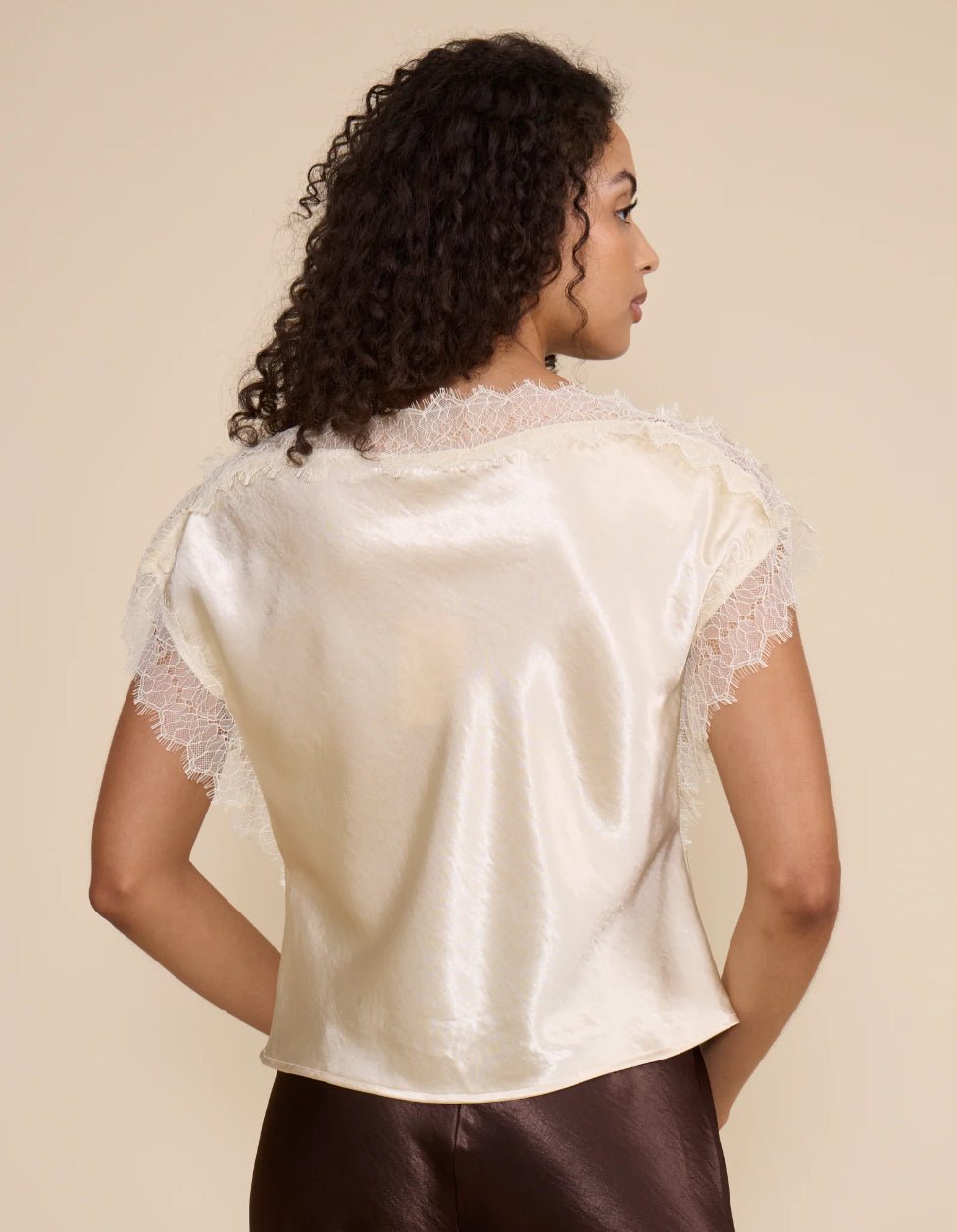 Lucy Paris Chris Lace Trim Top Ivory - Fleur-De-Lis Boutique
