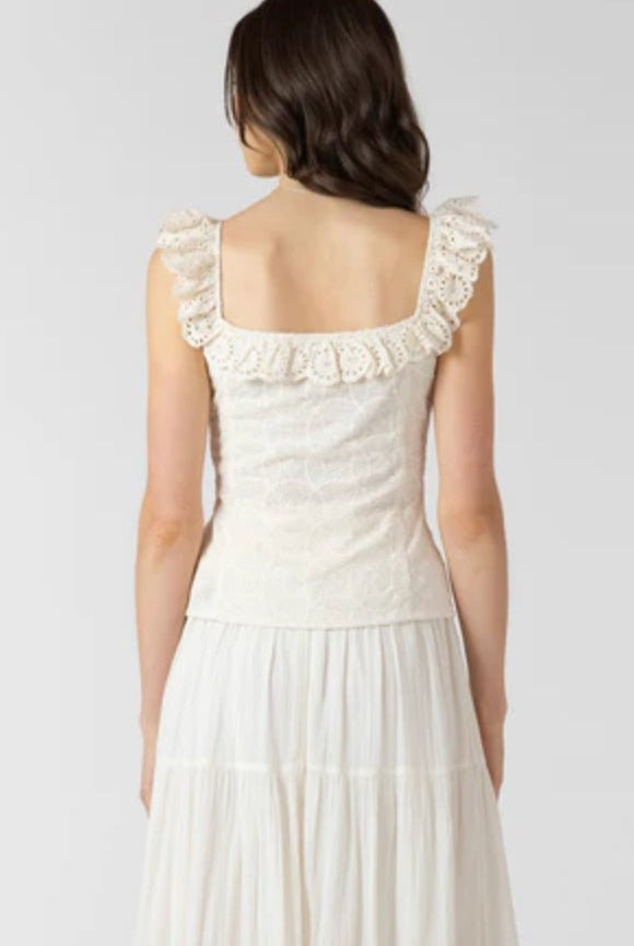 Dex Ecru Eylet Top - Fleur - De - Lis Boutique