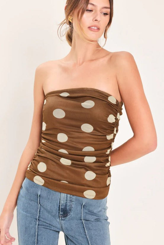 Dot Power Mesh Tube Top - Fleur-De-Lis Boutique