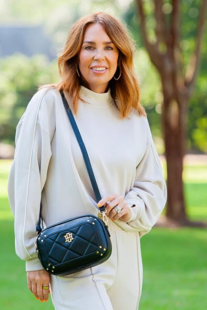 Caroline Hill Sloane Studded Crossbody Black - Fleur-De-Lis Boutique