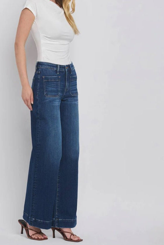Flying Monkey Dignity High Rise Trouser Dark Wash - Fleur - De - Lis Boutique