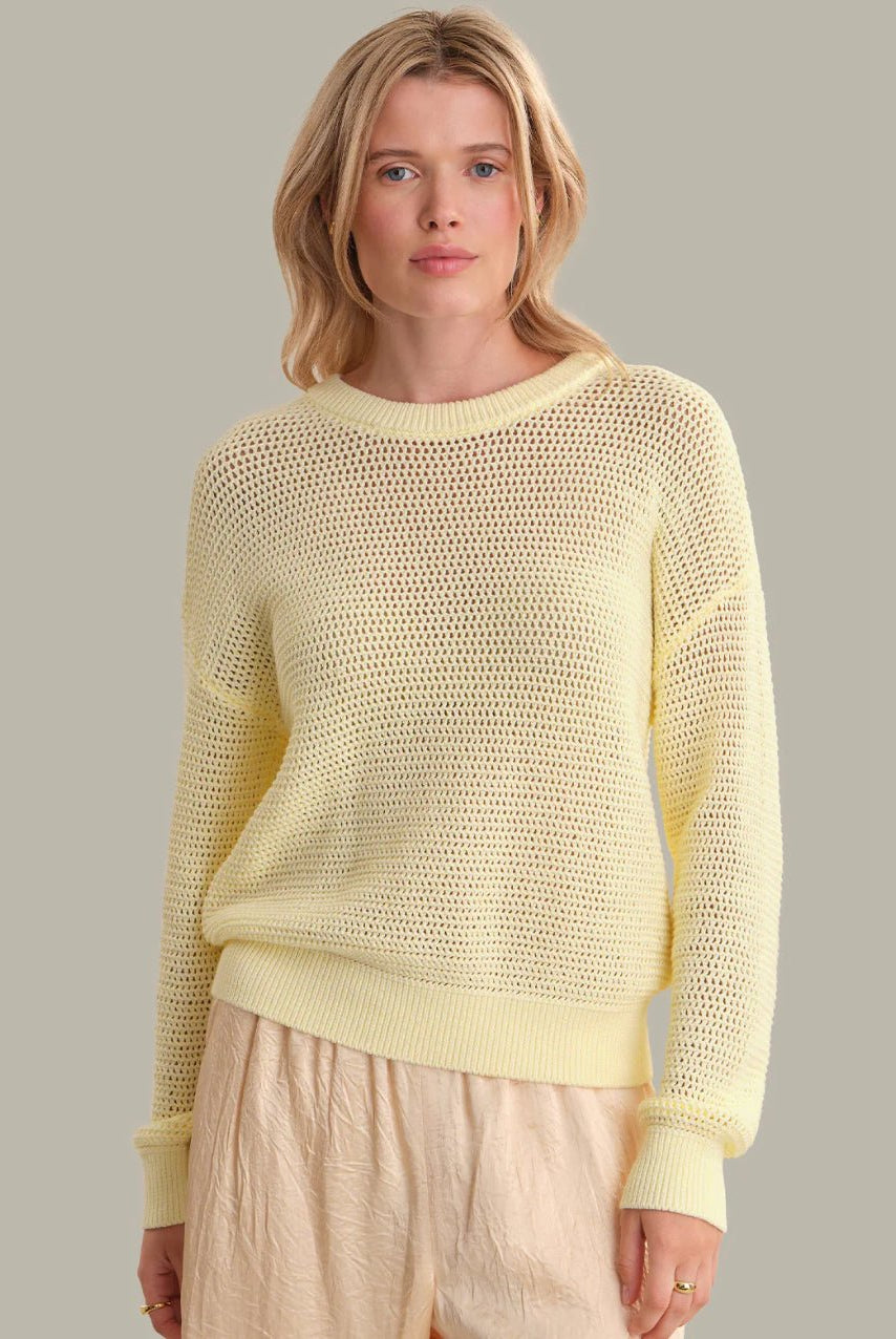 525 America Long Sleeve Crew Neck Pullover Iced Lemon - Fleur - De - Lis Boutique