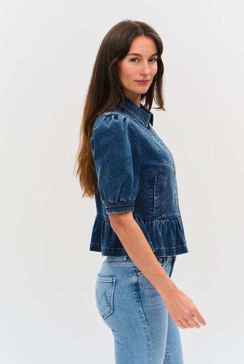 Six Fifty The Delaney Denim Peplum Jacket - Fleur-De-Lis Boutique
