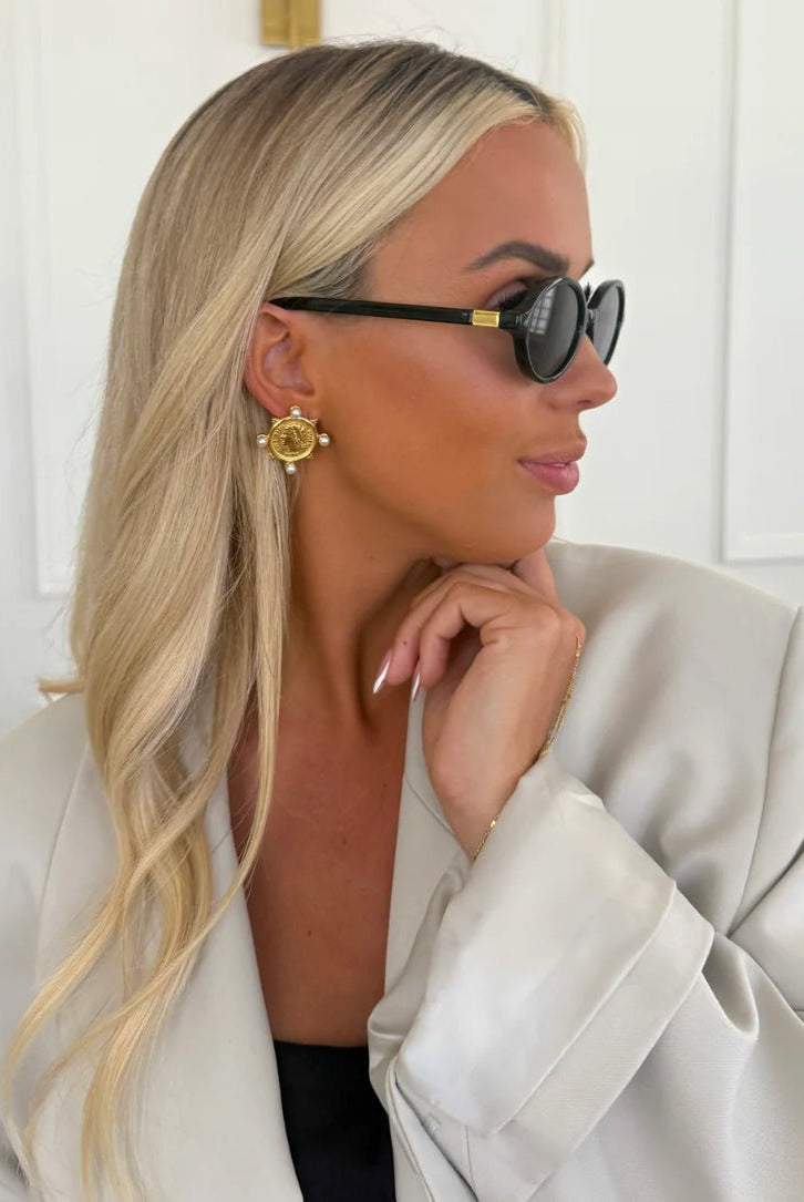 Chansutt Pearls Pearl Coin Earrings - Fleur - De - Lis Boutique