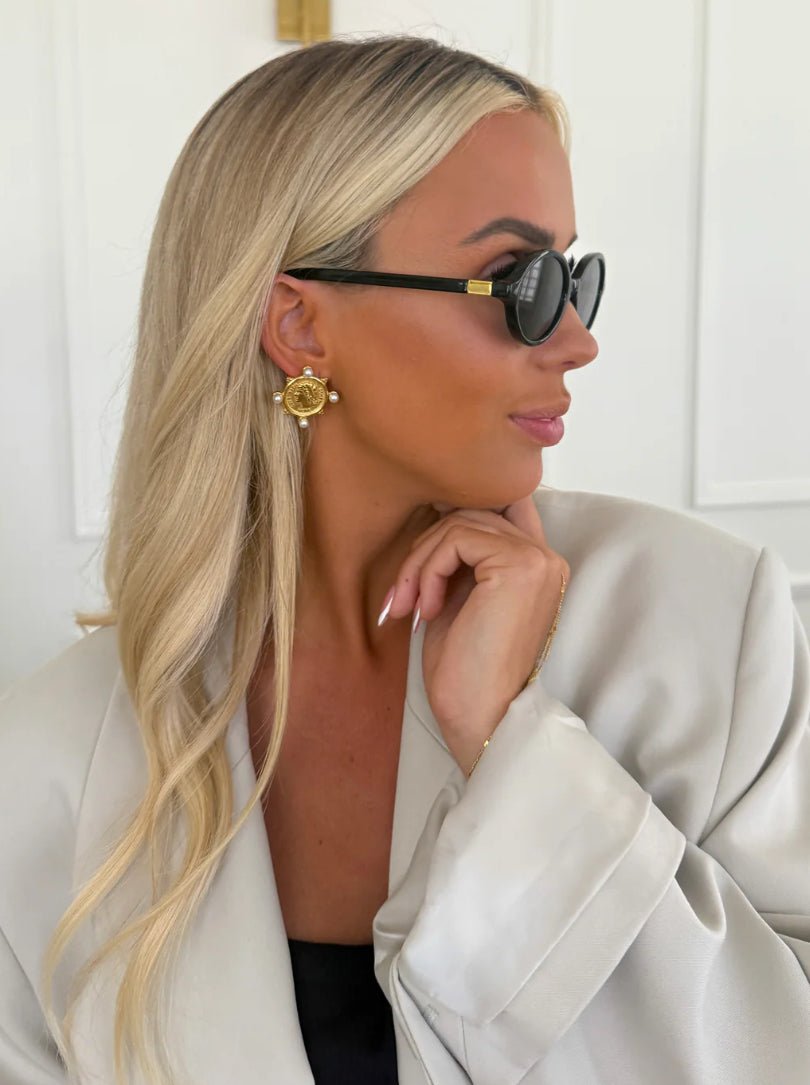 Chansutt Pearls Pearl Coin Earrings - Fleur - De - Lis Boutique