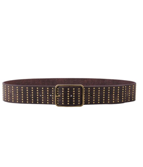 Most Wanted Stud Covered Leather Belt Brown - Fleur-De-Lis Boutique
