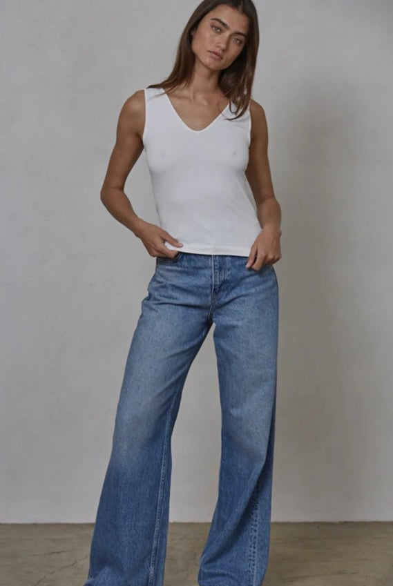 By Together Seamless Reverse U - V Tank White - Fleur - De - Lis Boutique