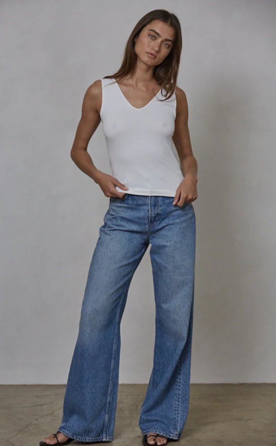 By Together Seamless Reverse U - V Tank White - Fleur - De - Lis Boutique
