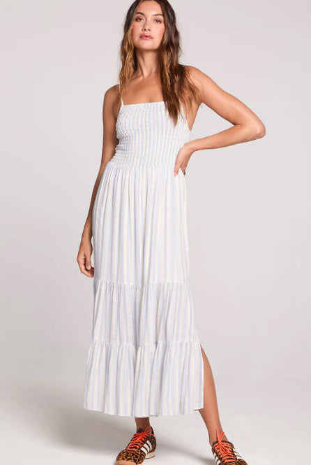 Leon Stripe Midi Dress Cloud