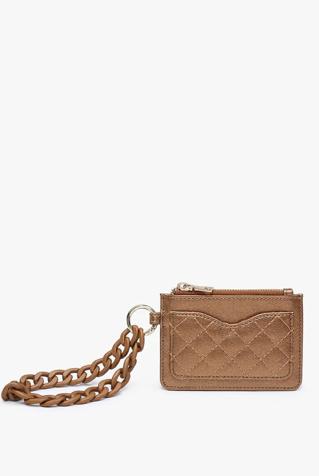 Rhodes Vegan RFID Quilted Bangle Copper Brown - Fleur-De-Lis Boutique