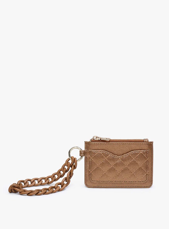 Rhodes Vegan RFID Quilted Bangle Copper Brown - Fleur-De-Lis Boutique
