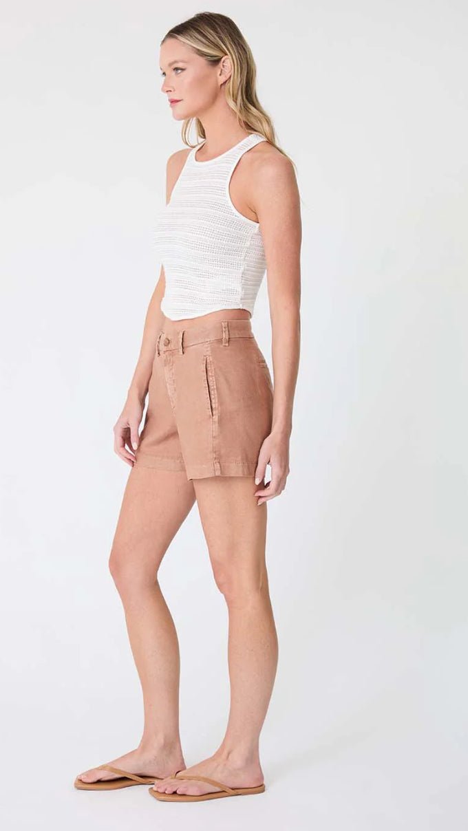 Level 99 Evie Side Welt Short Mocha Mousee - Fleur-De-Lis Boutique
