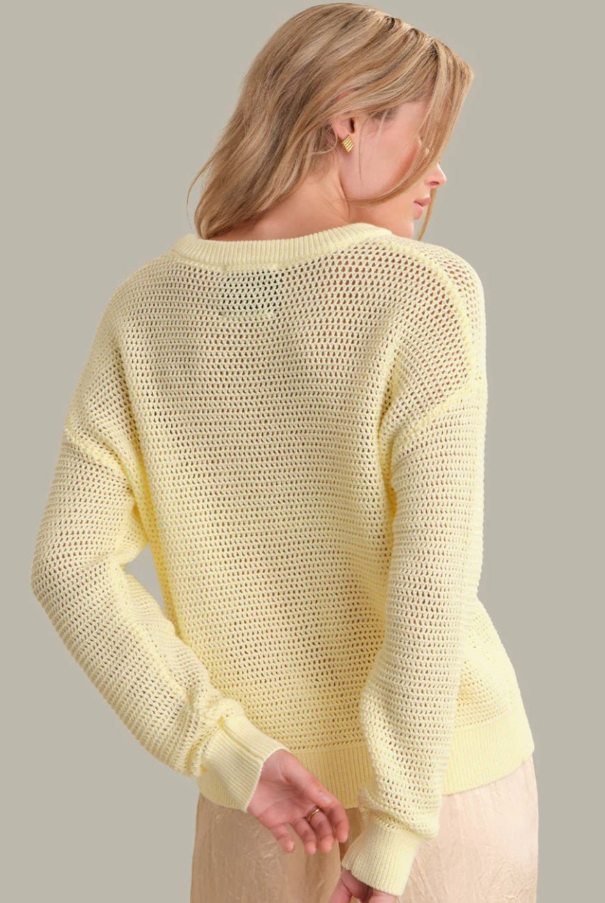 525 America Long Sleeve Crew Neck Pullover Iced Lemon - Fleur - De - Lis Boutique