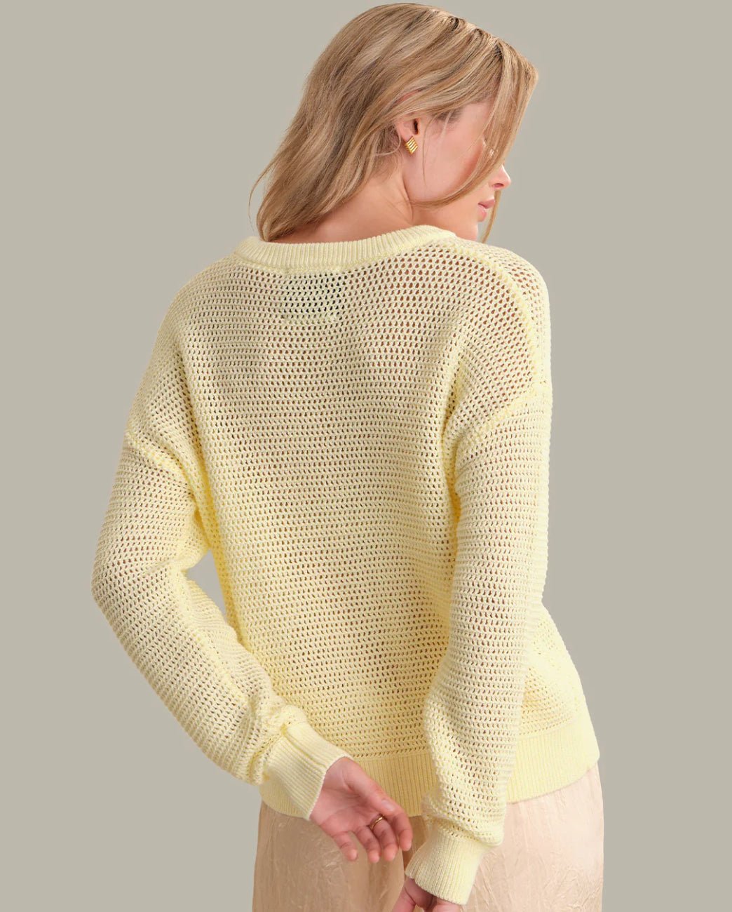 525 America Long Sleeve Crew Neck Pullover Iced Lemon - Fleur - De - Lis Boutique