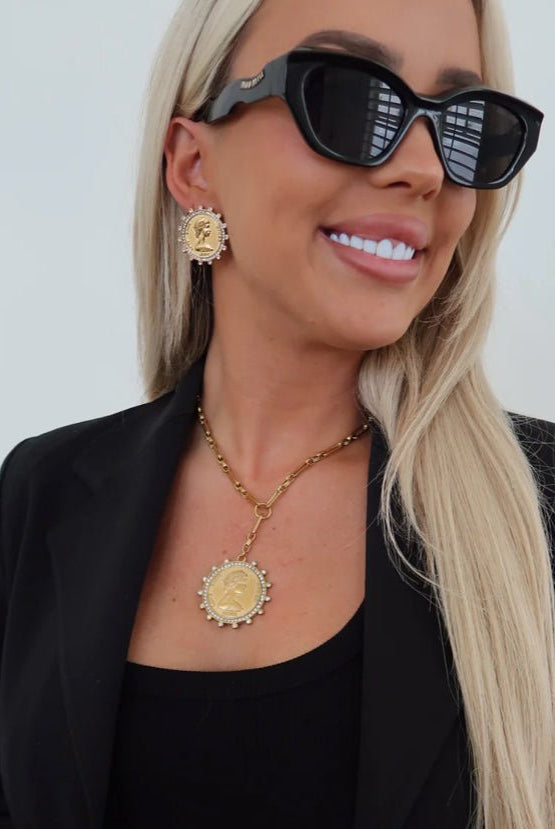 Chansutt Pearls Lariat Coin - Fleur - De - Lis Boutique