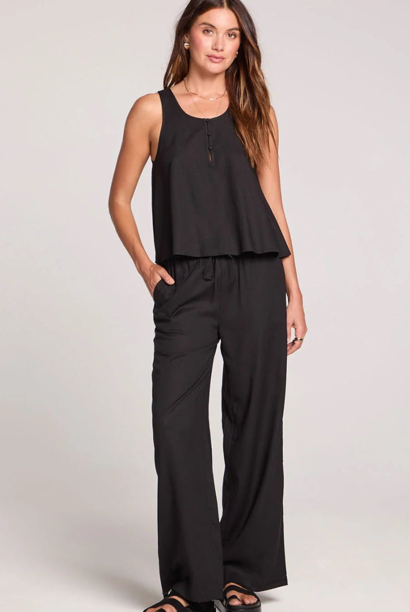 Saltwater Luxe Pull On Pant Black - Fleur-De-Lis Boutique