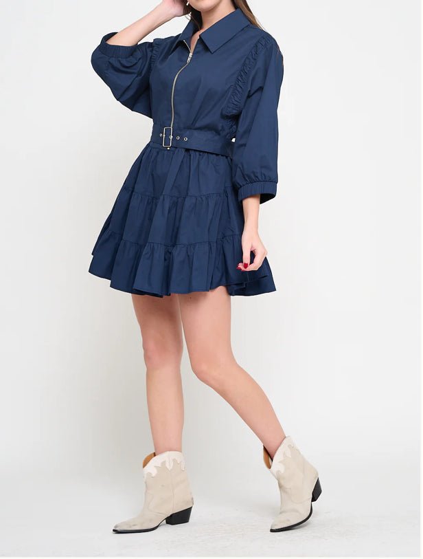 Meet Me In Santorini Poplin Zip Dress - Fleur - De - Lis Boutique