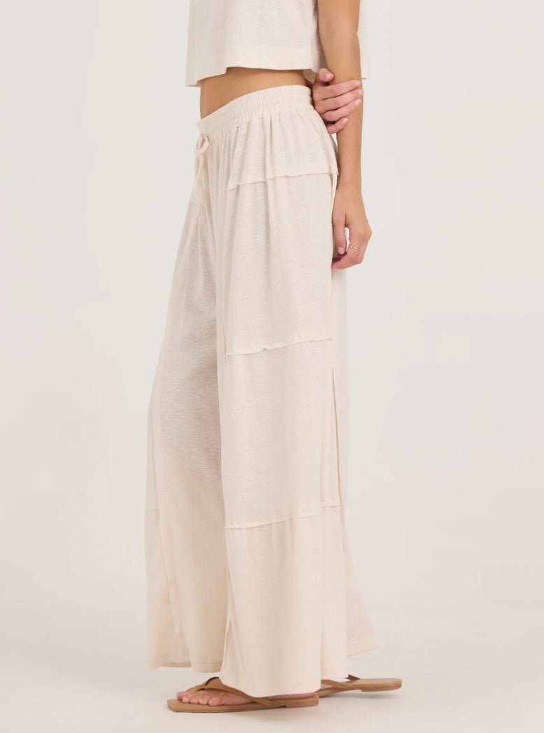 Textured Slub Knit Pant Cream - Fleur - De - Lis Boutique