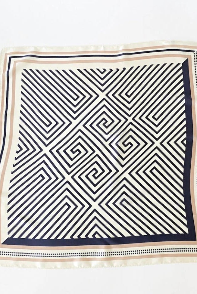 Alice Square Scarf Geometric Lines - Fleur-De-Lis Boutique