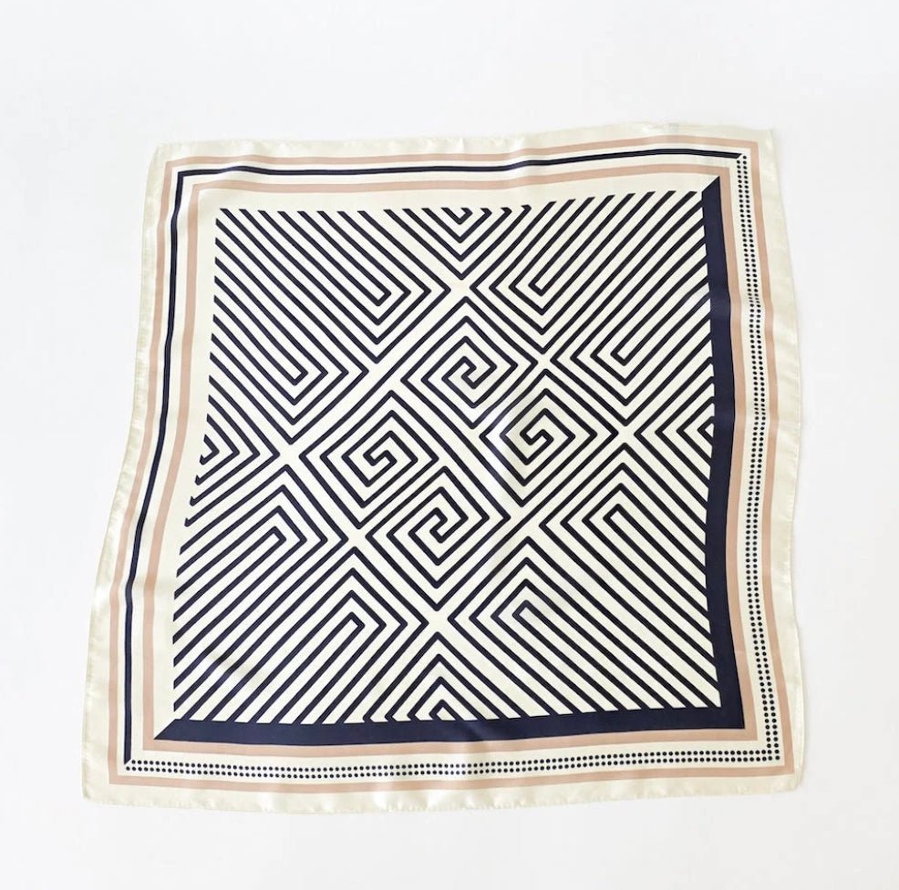 Alice Square Scarf Geometric Lines - Fleur-De-Lis Boutique