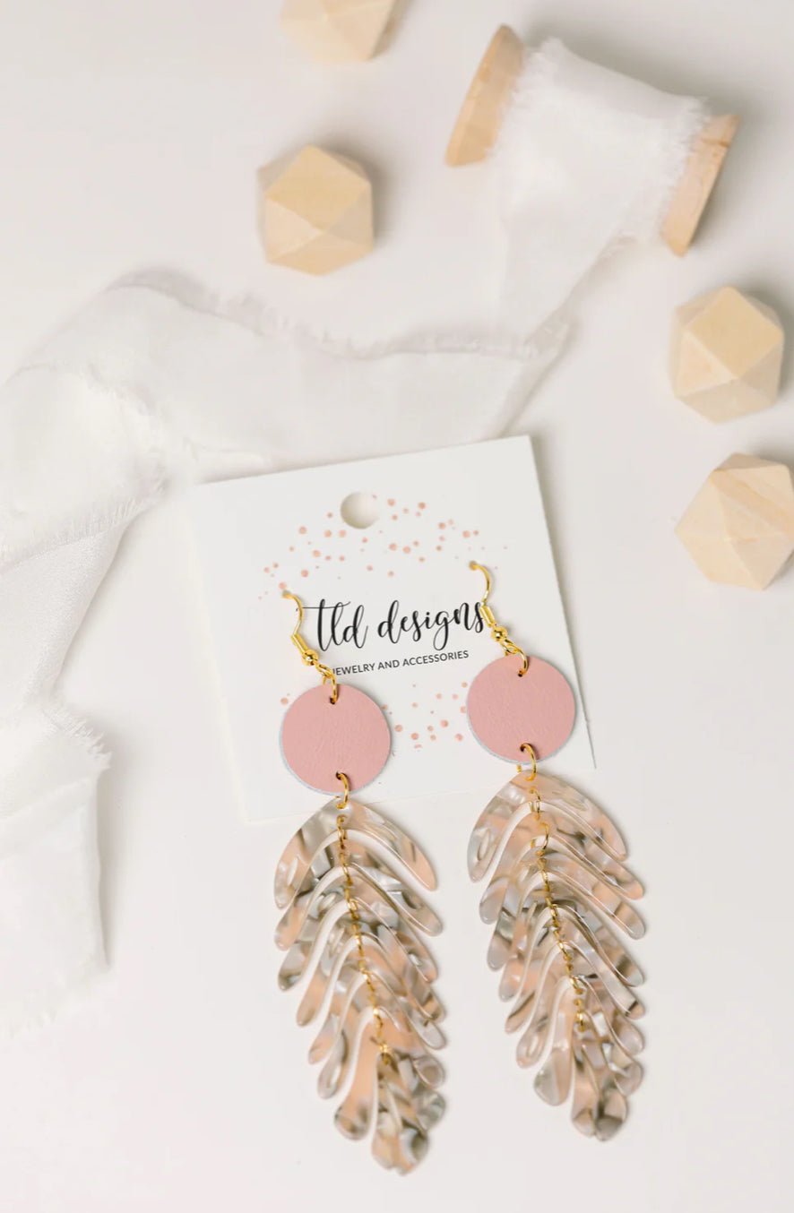 Blush Palms Earrings - Fleur - De - Lis Boutique