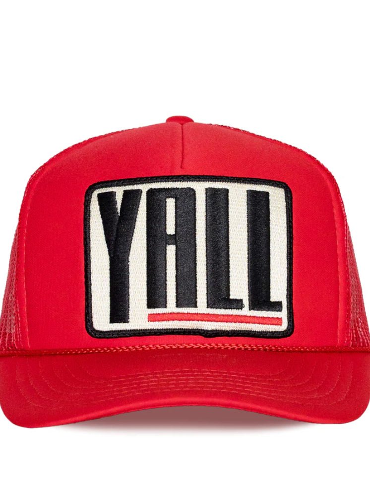 Friday Feelin Y’all Trucker Hat Red - Fleur - De - Lis Boutique