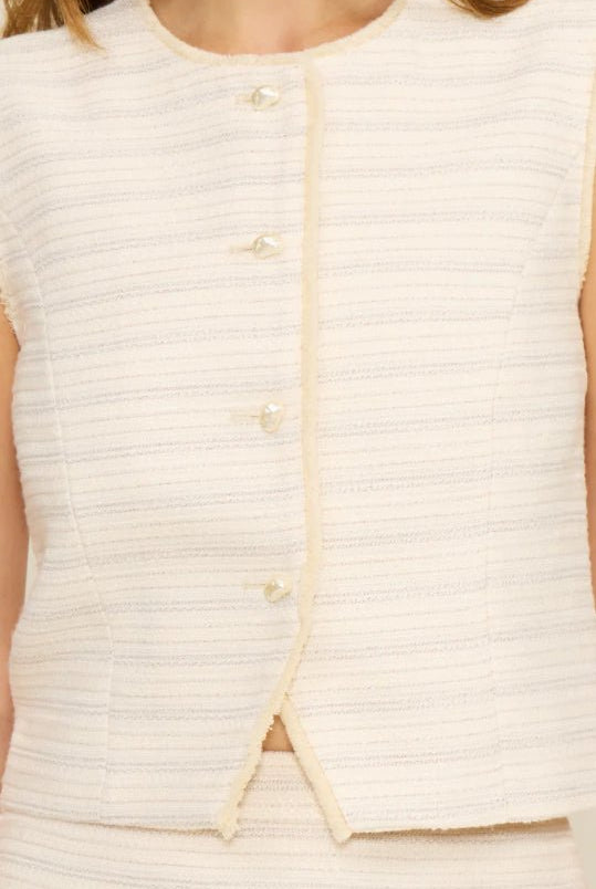 Lucy Paris Raeann Vest Cream - Fleur - De - Lis Boutique