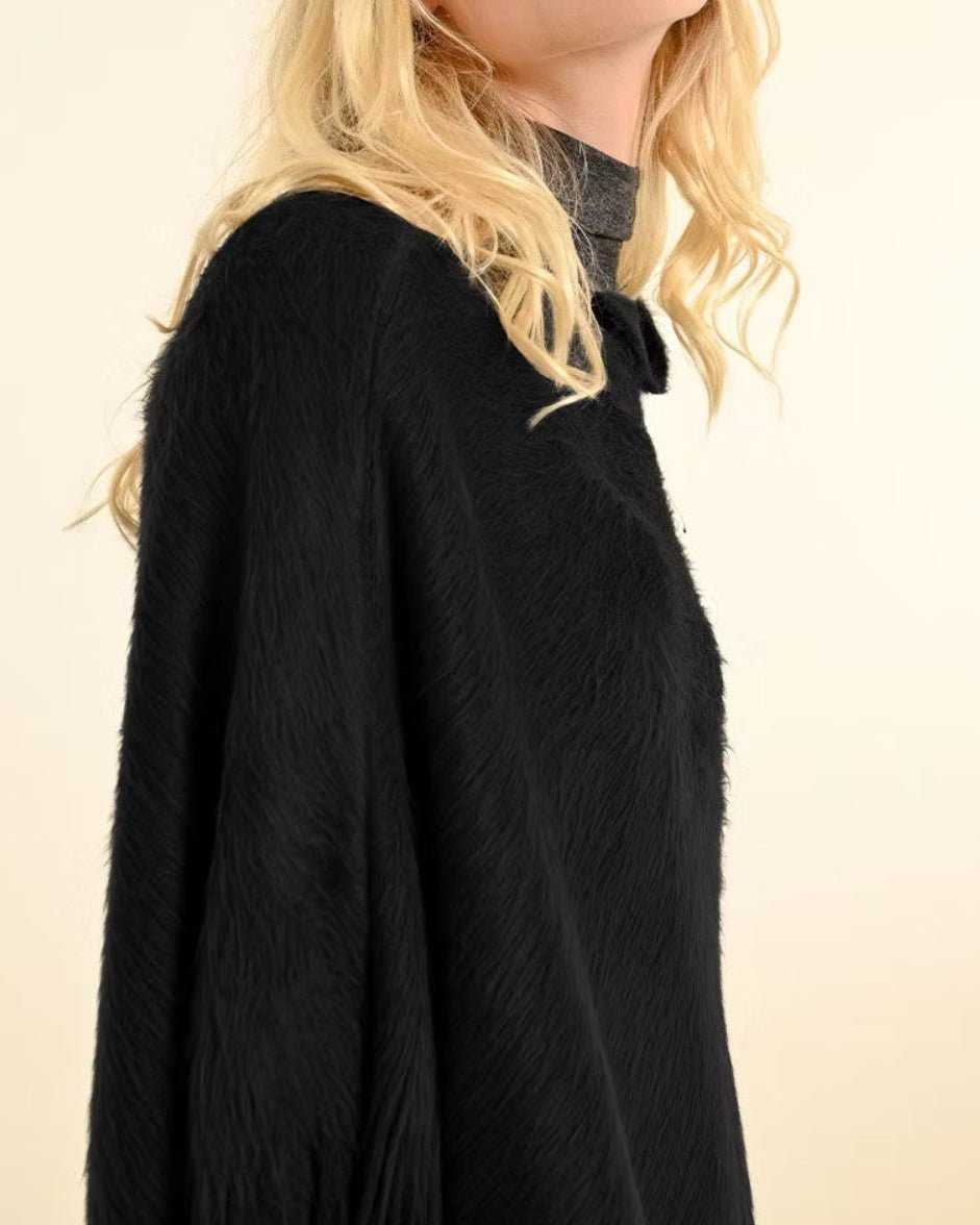 Soft Poncho Black - Fleur - De - Lis Boutique