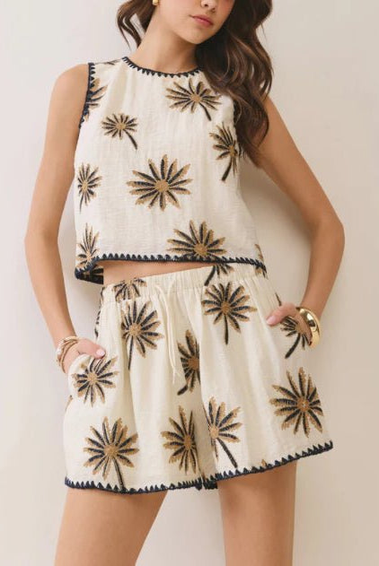 TCEC Embroidered Palm Tank - Fleur-De-Lis Boutique