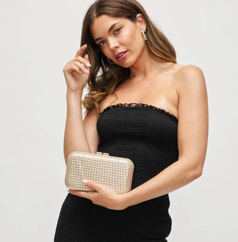 Anna Gold Evening Bag - Fleur-De-Lis Boutique