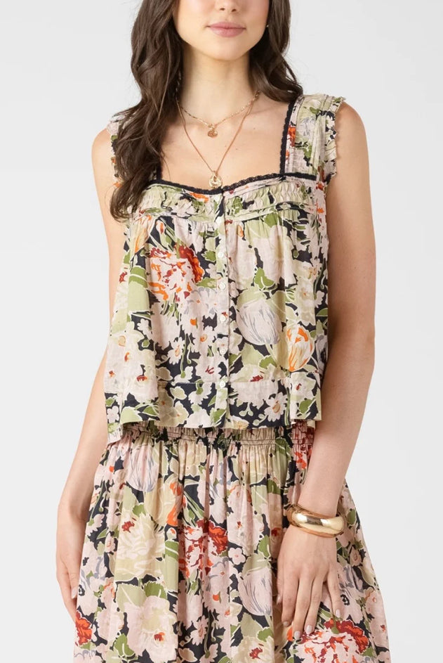 Vintage Rose Pintuck Tank