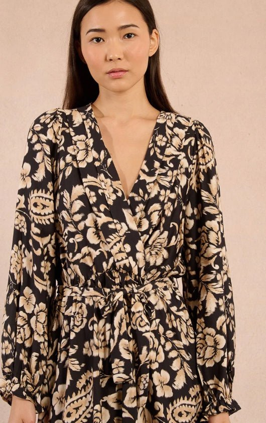 Black Tania Print Dress - Fleur - De - Lis Boutique