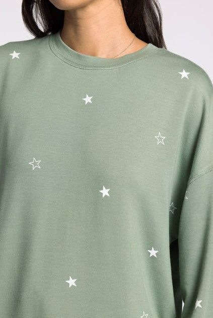 Belle Pajama Set Sage Stars - Fleur - De - Lis Boutique