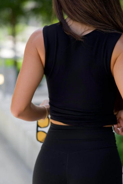 Double Layer Jac Tank Black - Fleur - De - Lis Boutique