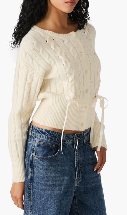 Saidee Cardigan Cream - Fleur - De - Lis Boutique