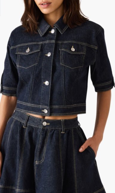 Steve Madden Denim Trucker Jacket - Fleur - De - Lis Boutique