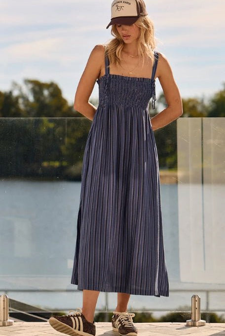 Saltwater Luxe Tank Midi Dress Indigo - Fleur-De-Lis Boutique