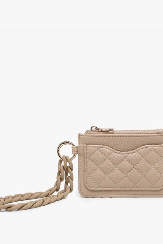 Rhodes Vegan RFID Quilted Bangle Taupe - Fleur-De-Lis Boutique
