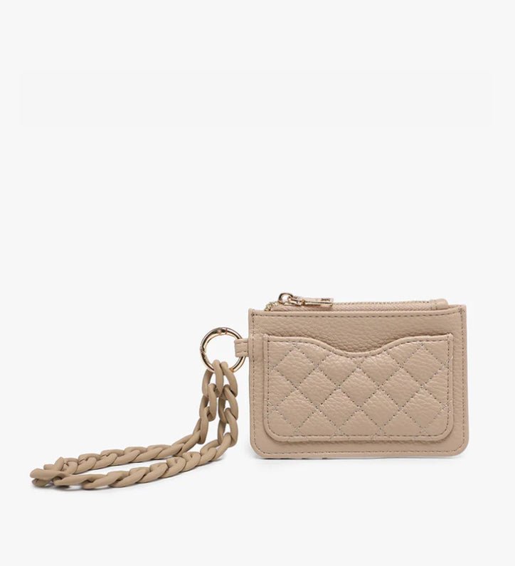 Rhodes Vegan RFID Quilted Bangle Taupe - Fleur-De-Lis Boutique