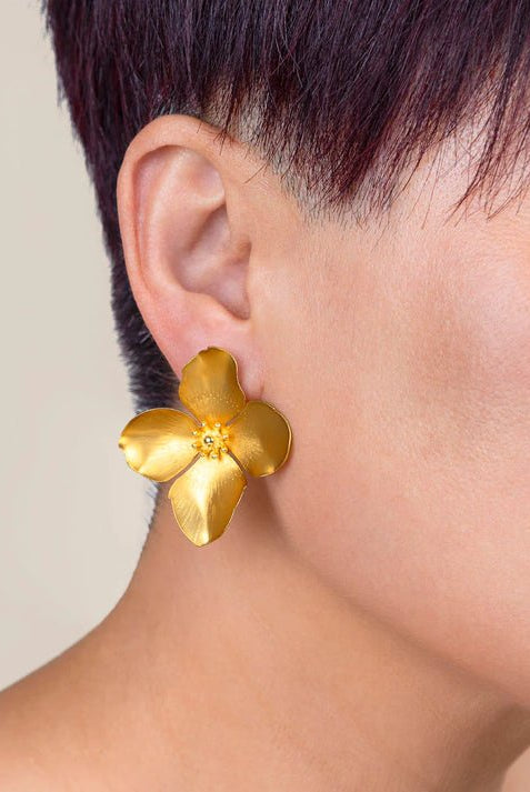Zenzii Garden Party Metal Flower Earrings - Fleur - De - Lis Boutique