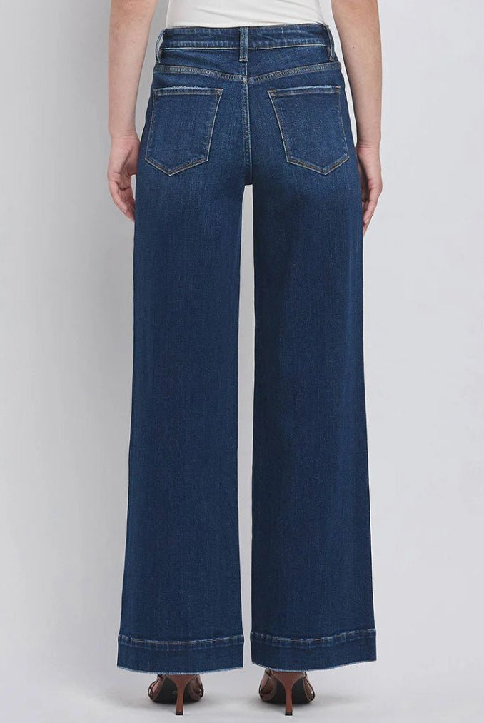 Flying Monkey Dignity High Rise Trouser Dark Wash - Fleur - De - Lis Boutique