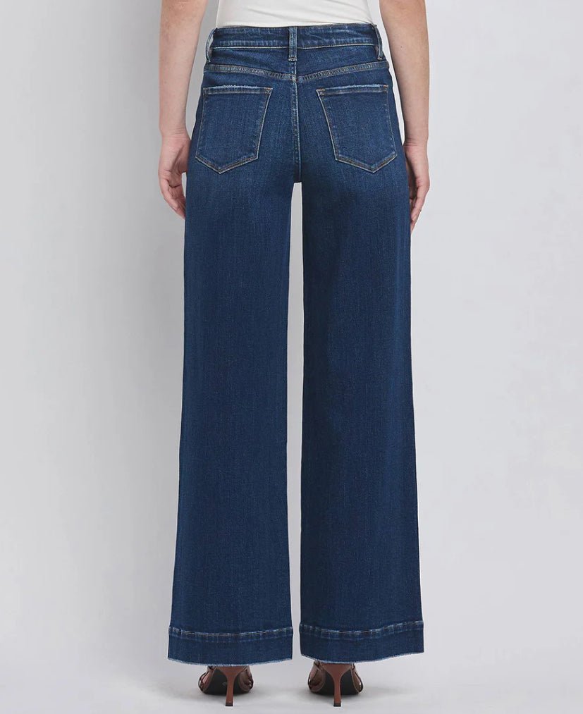 Flying Monkey Dignity High Rise Trouser Dark Wash - Fleur - De - Lis Boutique