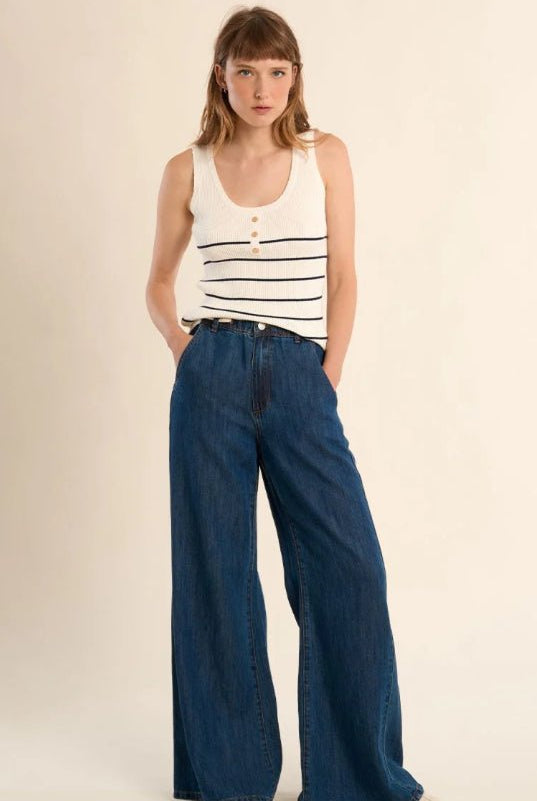 Molly Bracken Knitted Striped Tank Top - Fleur - De - Lis Boutique