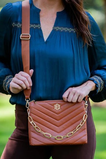 Caroline Hill Ariana Crossbody Saddle - Fleur-De-Lis Boutique