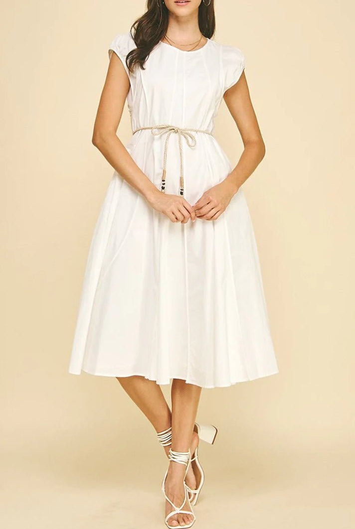 Pinch Rope Detail Dress - Fleur - De - Lis Boutique