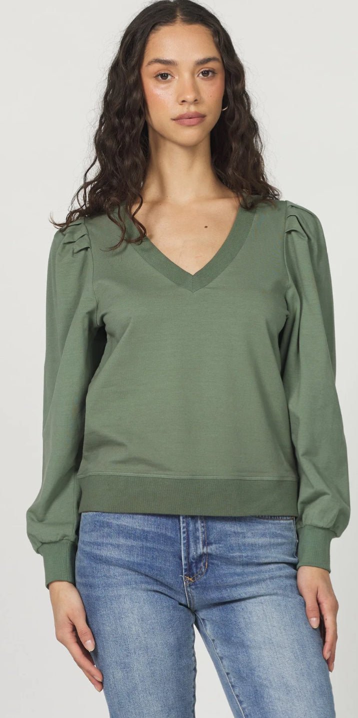 Sammi Sweatshirt Slate Green - Fleur - De - Lis Boutique